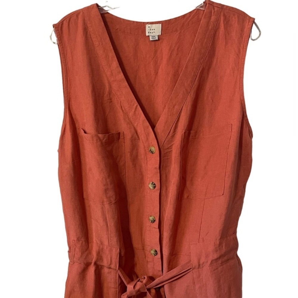 08 A New Day Rustic Red Jumpsuit Belted Chic - Picture 14 of 16